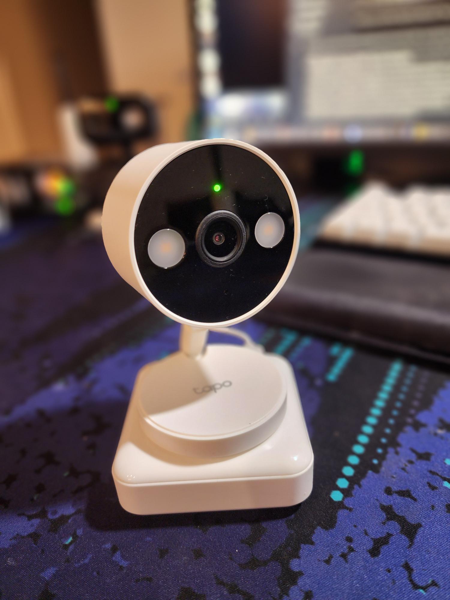A compact indoor security camera connected to EspialNVR